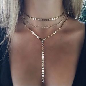 ✨Gold Layered Choker Necklace NWOT✨